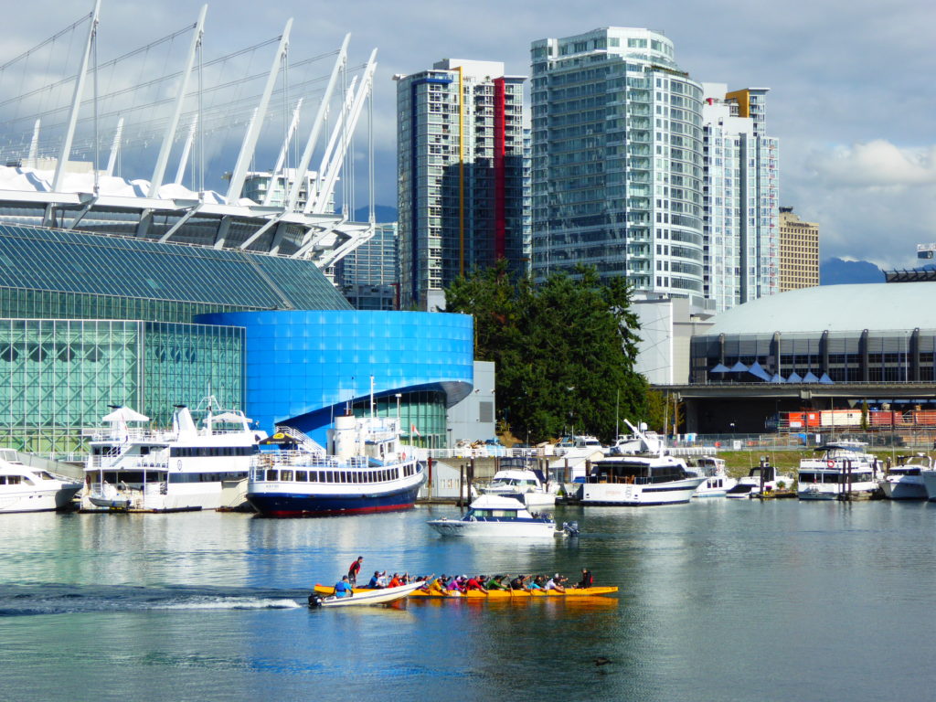 View of BC Stadium from AquaBus on False Creek Vancouver