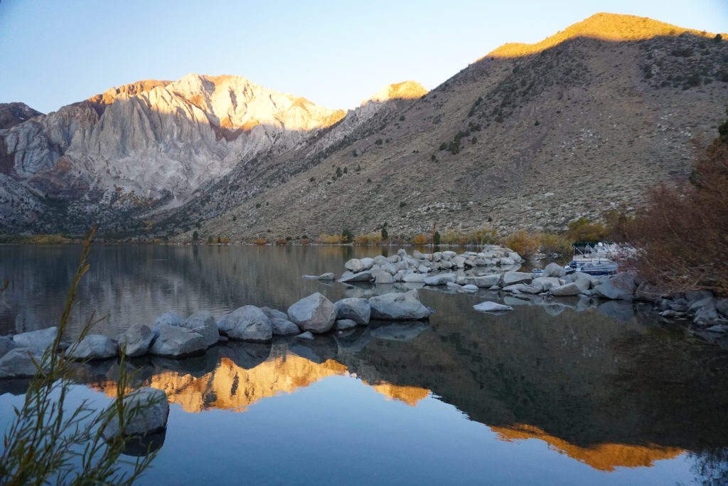 Sunrise at Convict Lake in the Eastern Sierra