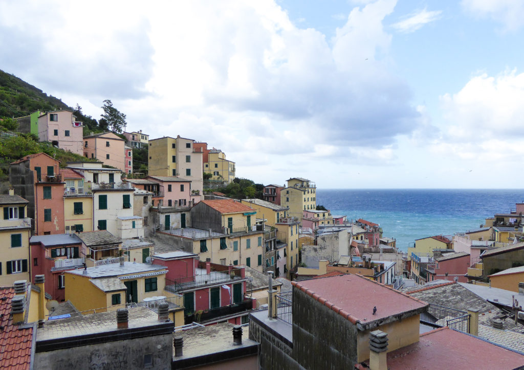 The Cinque Terre town of Riomaggiore in Italy