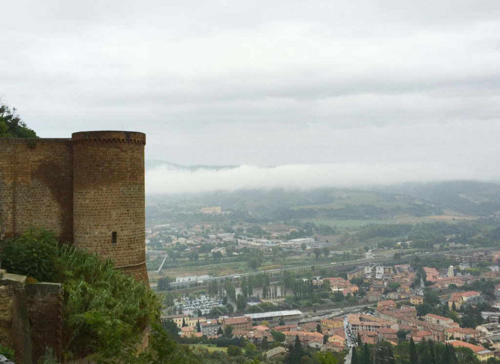 Views from the City Wall near St. Patrick's Well in Orvieto Italy