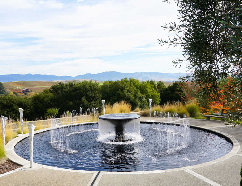 Water feature at Artesa Winery in the Napa Valley in California