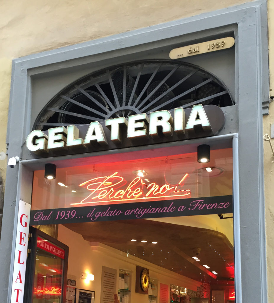 Perche no Gelateria in Florence Italy