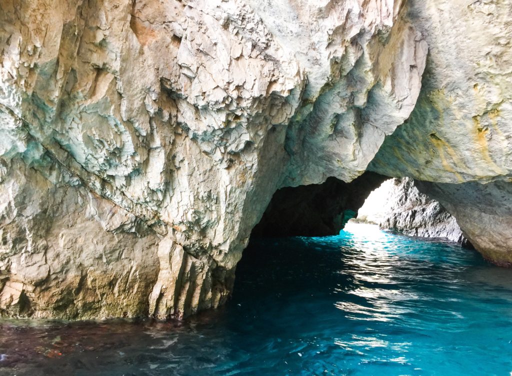 The deep blue waters of Capri