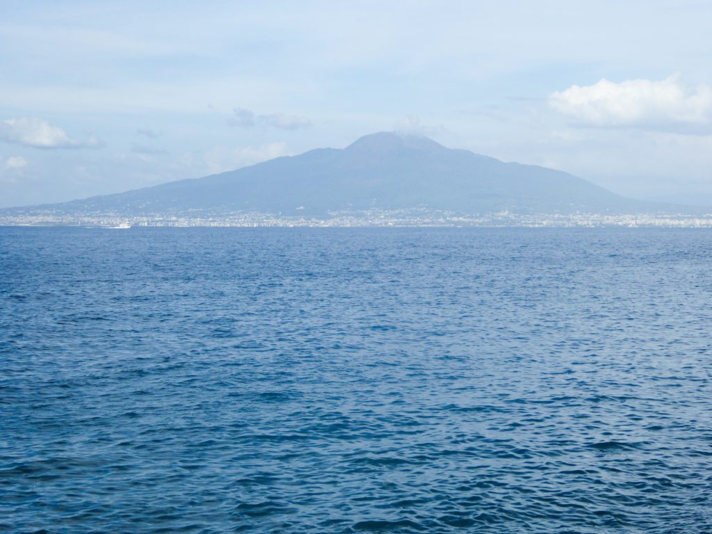 Mount Vesuvius in the Bay of Naples, Italy