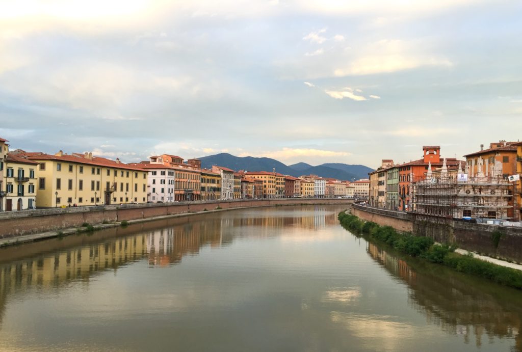 A view over the river Arno in Pisa, Italy
