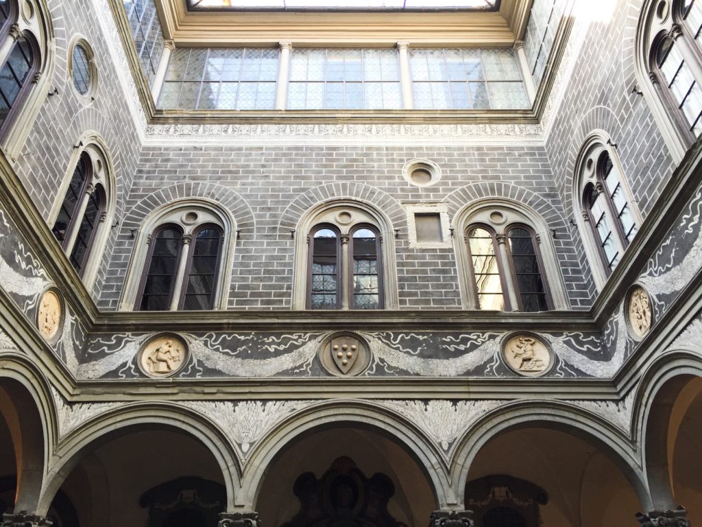 Courtyard of the Palazzo Medici in Florence, Italy