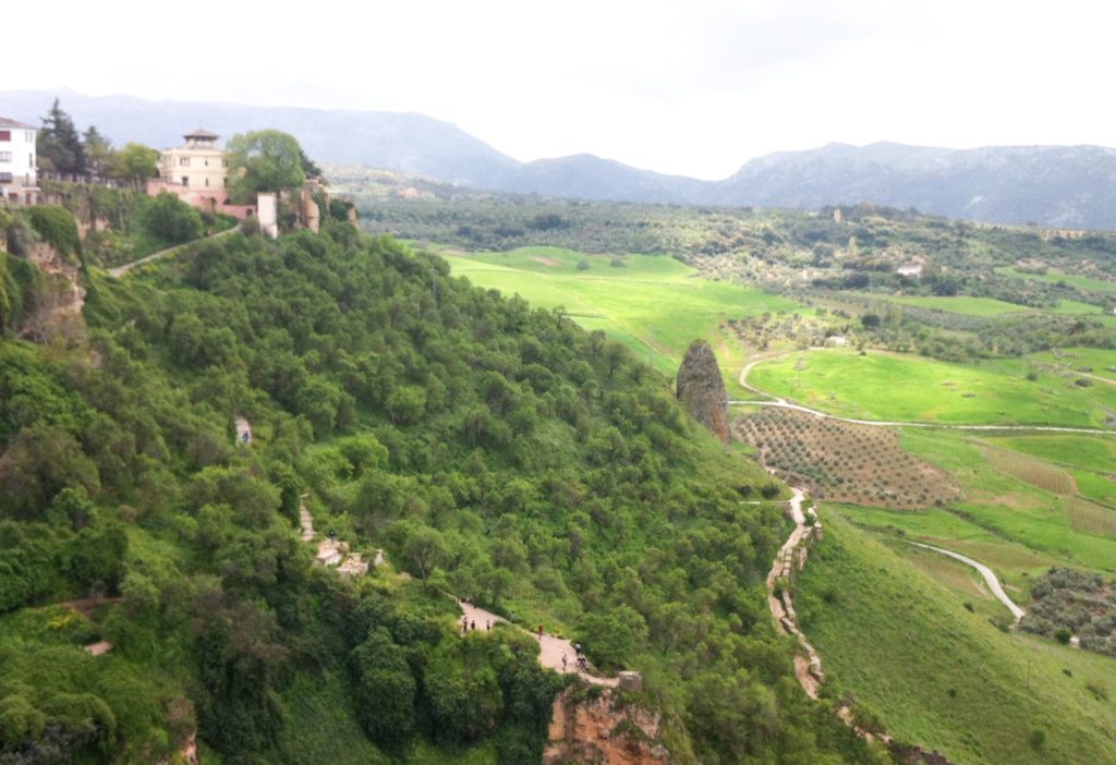 Views of the surrounding countryside from Ronda in Spain