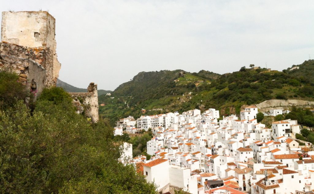 The ruined castle in Casares, Spain: Casares should definitely be on your list of the best day trips from Malaga!