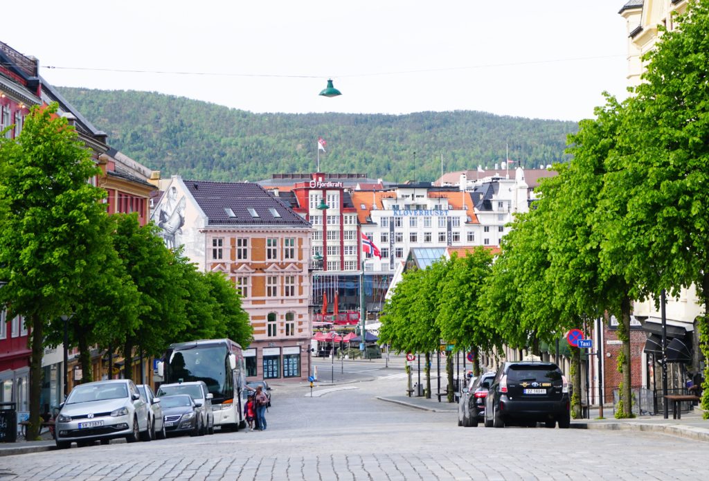 Pretty street in Bergen Norway