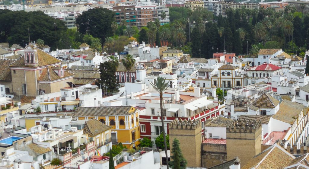 Views of the city from La Giralda in Seville Spain