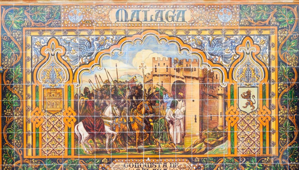 Tiled displays at the Plaza de Espana in Seville Spain