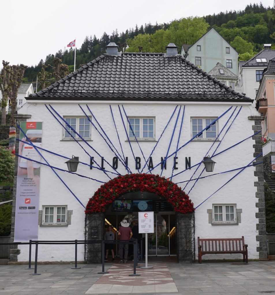 The Floibanen Funicular station in Bergen, Norway