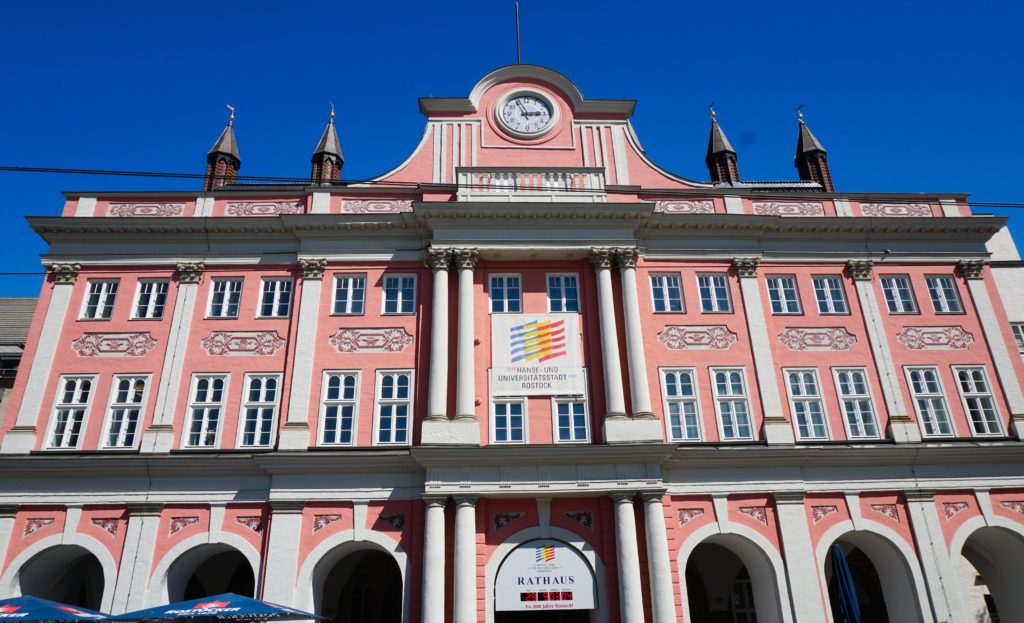 Rostock's Town Hall with its baroque facade
