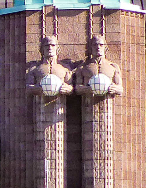 Statues at Helsinki Central Station, Helsinki,Finland