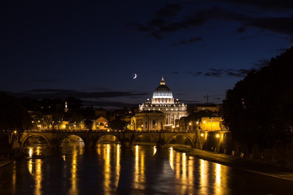 Dome of St. Peter at night