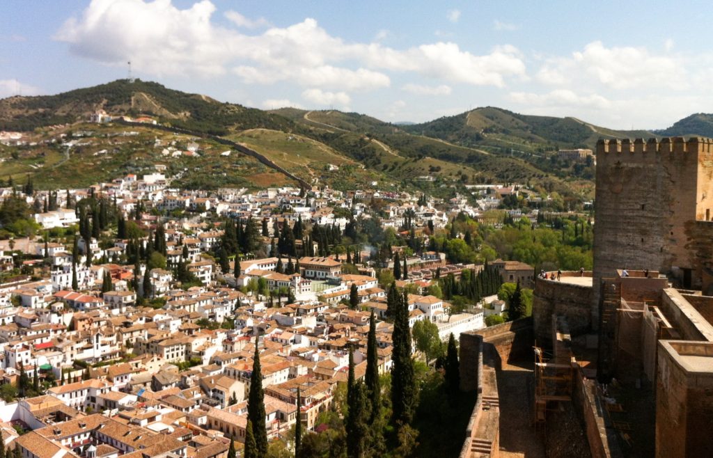 The Alcazaba at the Alhambra in Granada Spain
