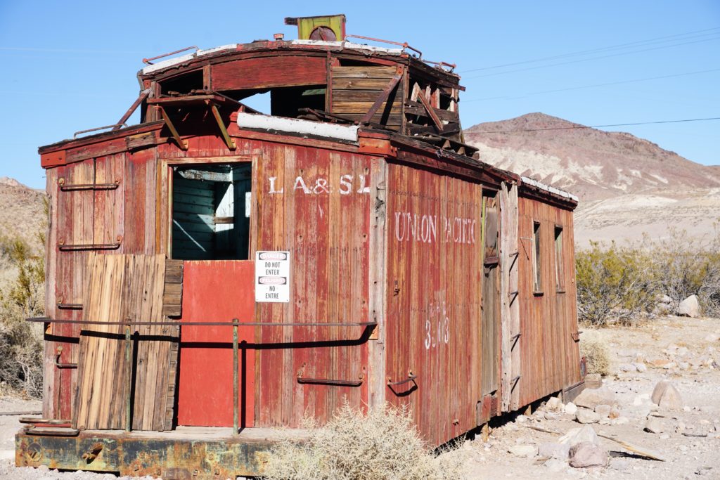 OLd railroad car at Rhyolite in Nevada