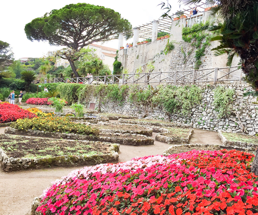 Colorful flowers at the Villa Rufulo in Ravello Italy