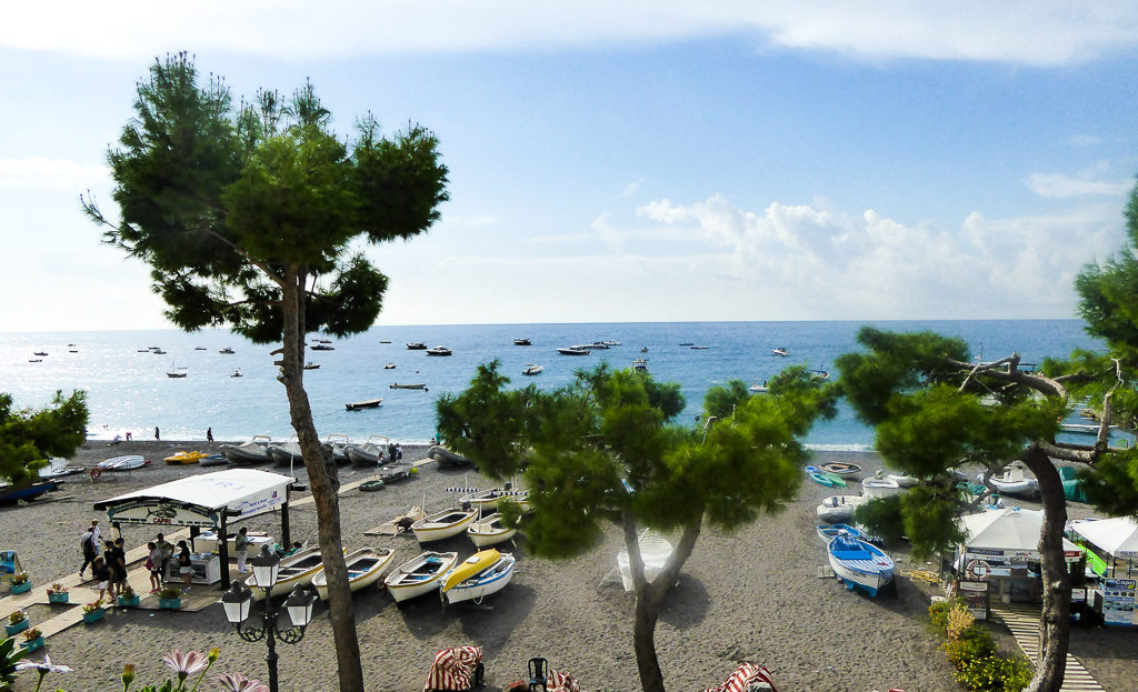 The beach at Positano on the Amalfi Coast