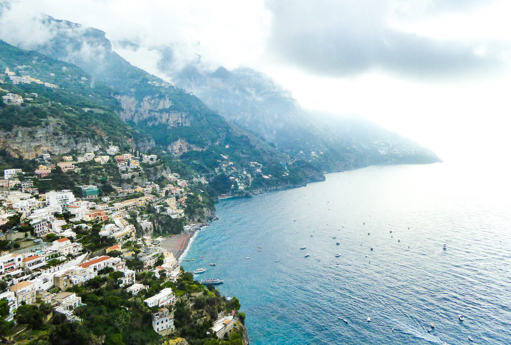 A view of Positano on the Amalfi Coast of Italy