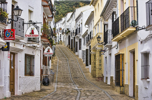 Street in Zahara de la Sierra Andalusia Spain