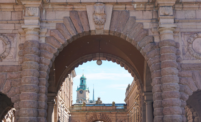 The tower of the Stockholm Cathedral in Gamla Stan Stockholm Sweden