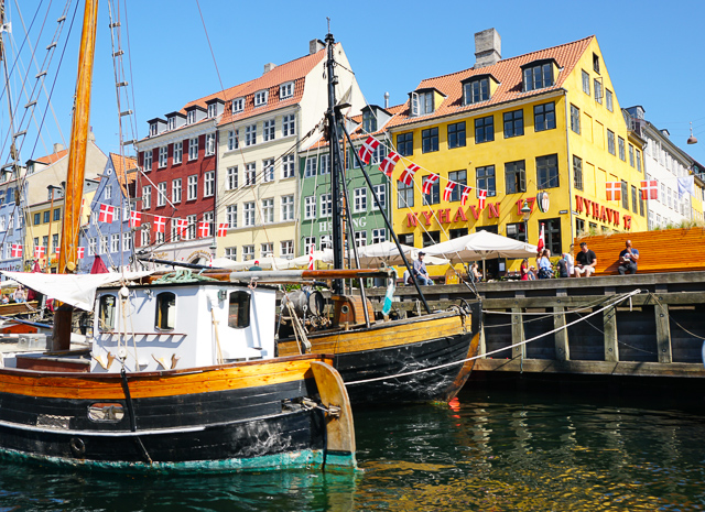 Facades of Nyhavn in Copenhagen Denmark