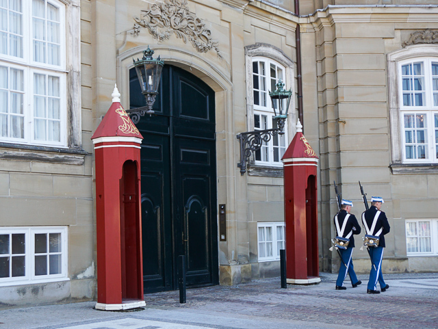 Guards at Amalienborg Palace, Copenhagen, Denmark