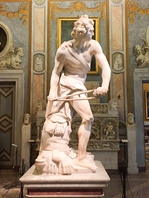 Bernini's David at the Galleria Borghese in Rome, Italy