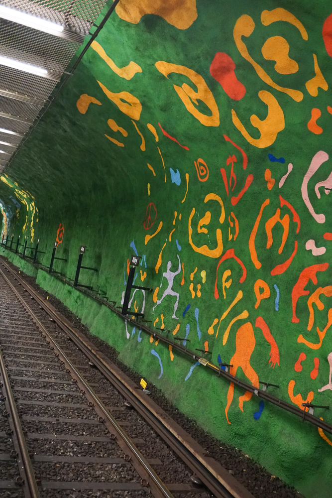 Subway art at Alby Metro Station in Stockholm Sweden