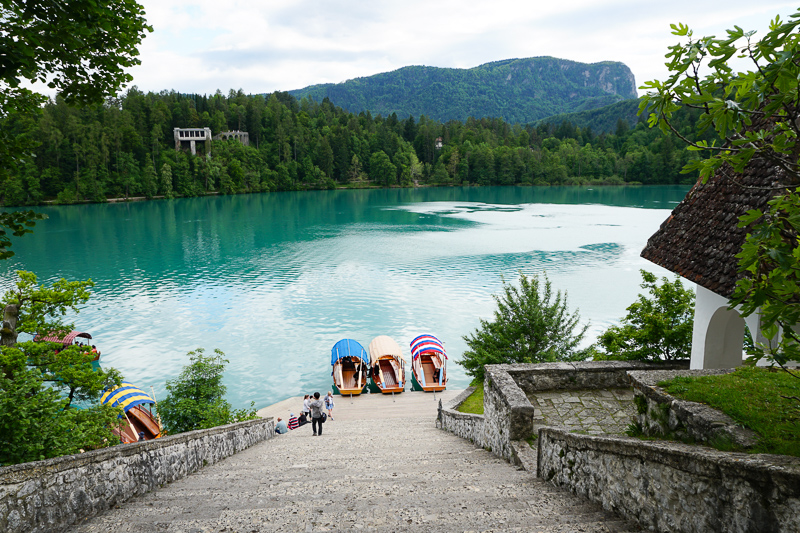 Steps leading up to the Church of the Assumption on Bled Island