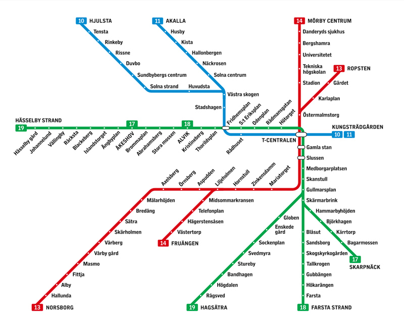 Map of Stockholm Subway Stations