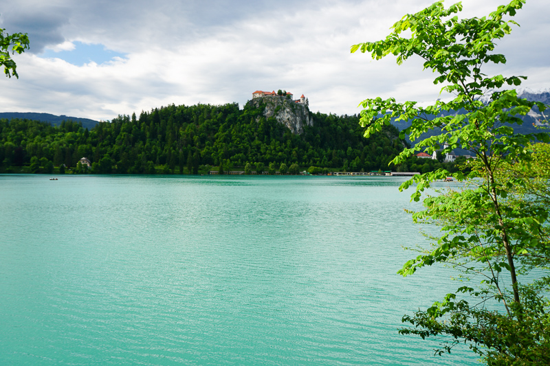 A view from the shore of Lake Bled in Slovenia