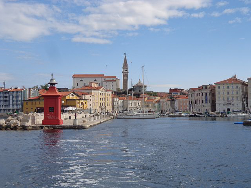 View of Piran Slovenia from the water