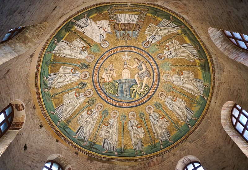 Ceiling Mosaic Arian Baptistery Ravenna Italy