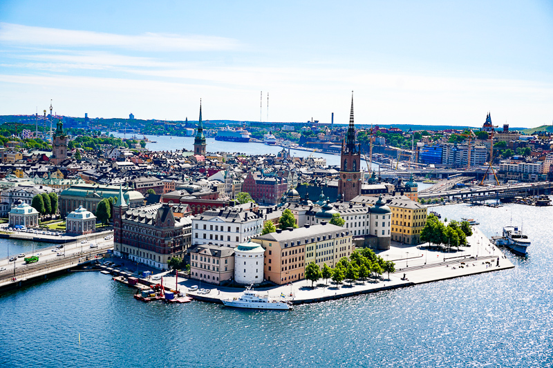 Gamla Stan from City Hall Tower in Stockholm, Sweden
