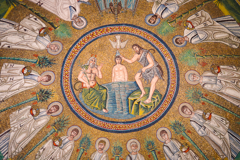 Mosaic Cupola Arian Baptistery Ravenna Italy