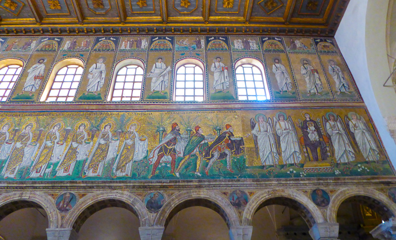 Mosaic Scenes at the Church of Sant'Apollinare Nuovo in Ravenna, Italy