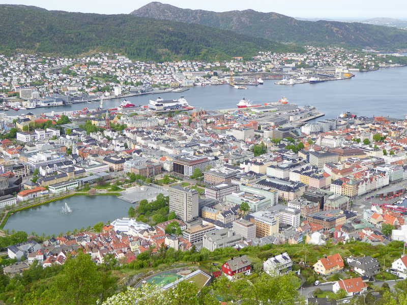 View from Mount Floyen in Bergen, Norway