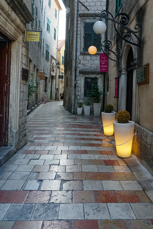 A street in Kotor in the early morning