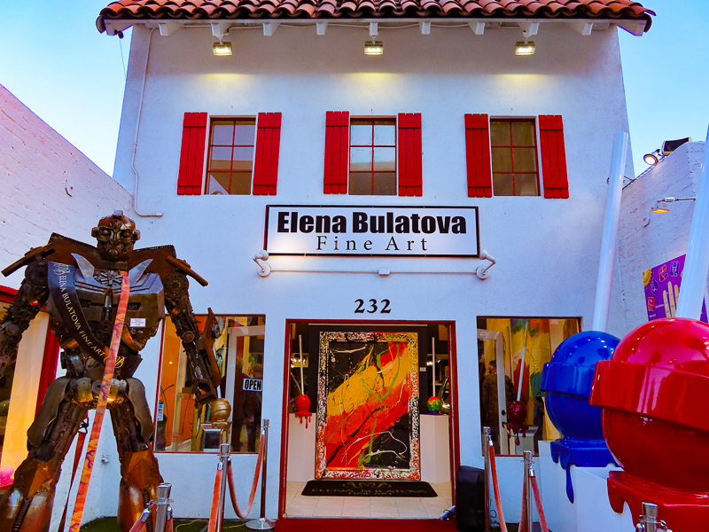 A colorful art gallery on Palm Canyon Drive in Palm Springs, California