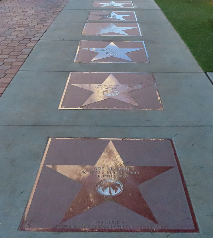 Golden Palm Stars on Palm Canyon Drive in Palm Springs, California, USA