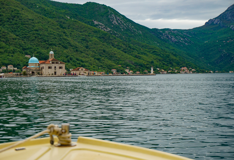 Taking a boat to the Church of Our Lady of the Rocks in the Bay of Kotor