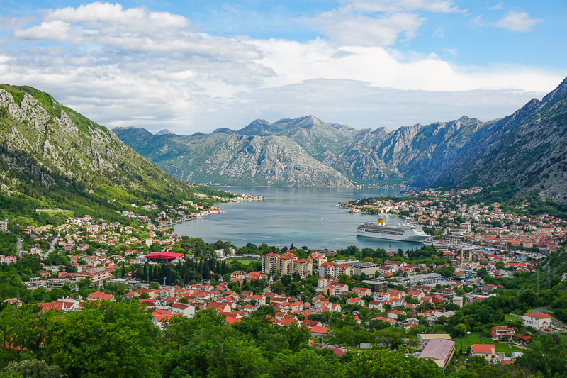 The Bay of Kotor from the Kotor-Njegusi Road in Montenegro