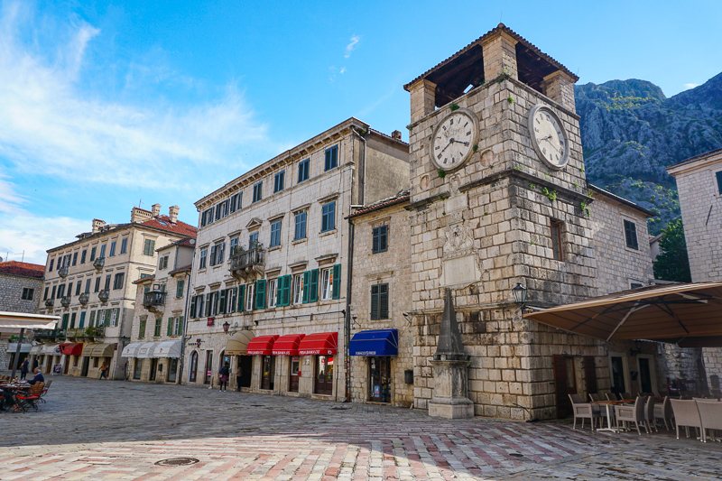The main square in Old Town Kotor, Montenegro