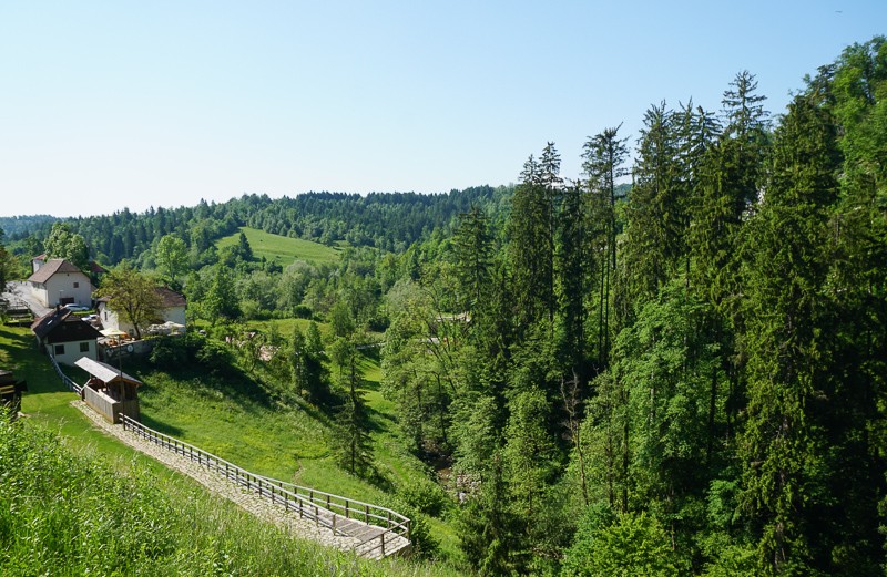 View from Predjama Castle in Slovenia