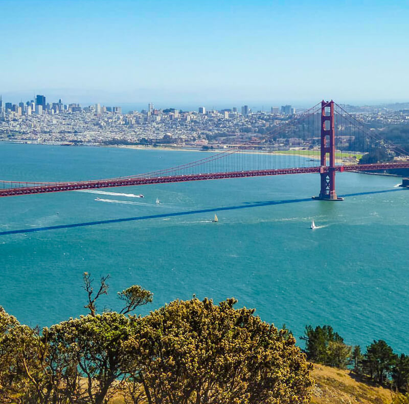 View of Golden Gate Bridge from Battery Spencer California USA