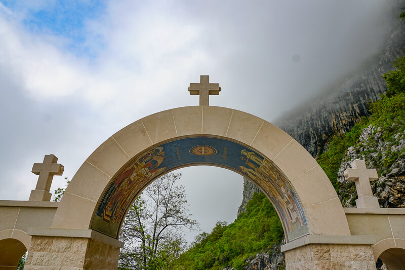 Gateway to Upper Ostrog Monastery in Montenegro