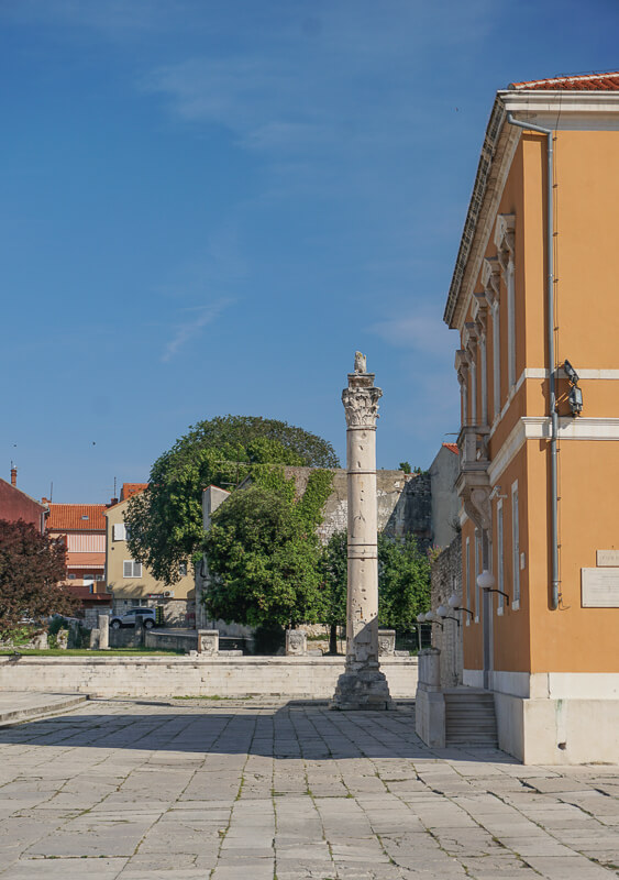 Pillar in Roman Forum Zadar Croatia