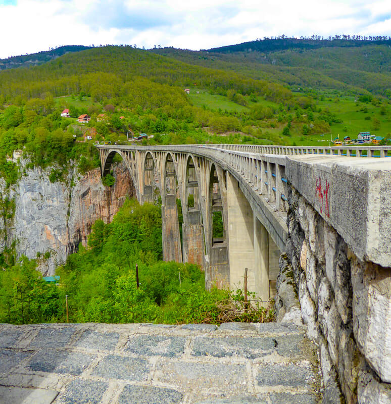Tara Bridge from Viewpoint in Montenegro